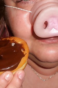 yam-sized PIG filthy Doughnut blowjob & facial jism